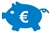 Stiftung Die Gute Hand Sparschwein mit Eurozeichen im Bauch