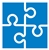 Stiftung Die Gute Hand Vier Puzzleteile, die genau aneinander passen und ein Quadrat ergeben