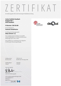 Zertifikat deQus Stationäre Rehabilitation 2021