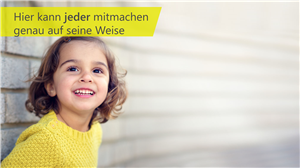 Mädchen mit gelben Pulli Mädchen mit gelben Pulli, das hochblickt