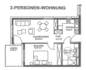2 Personen Wohnung 2 Personen Wohnung