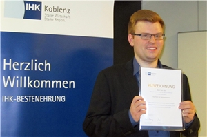 Sven Föhr bei der IHK-Bestenehrung in Koblenz