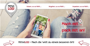 Website Mittellos Screenshot der Webseite