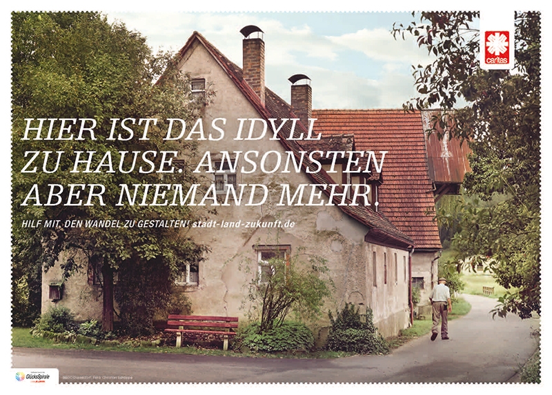 Plakat Kampagne Stadt, Land, Zukunft: Haus (Deutscher Caritasverband/Christian Schoppe)