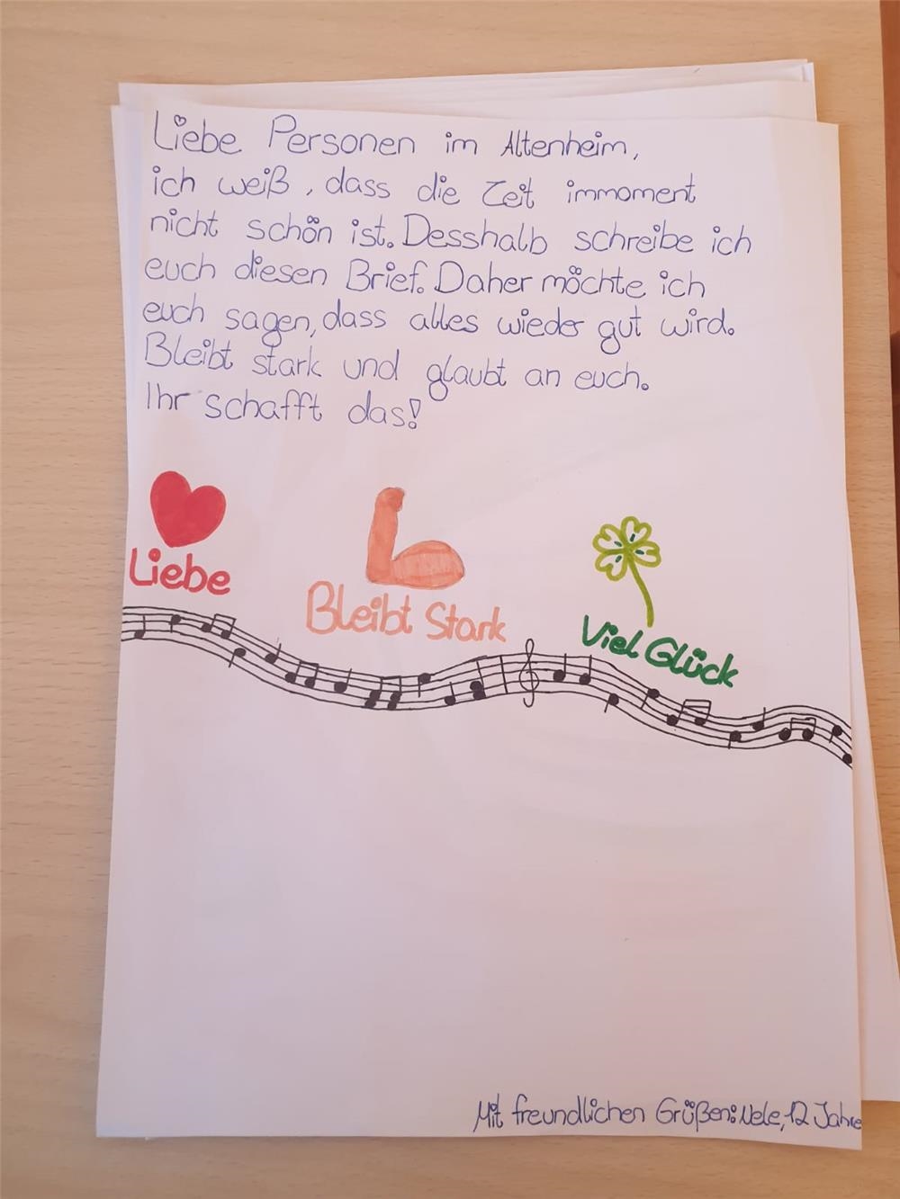 Brief von der Aktion Herzenspost (youngcaritas Siegen)