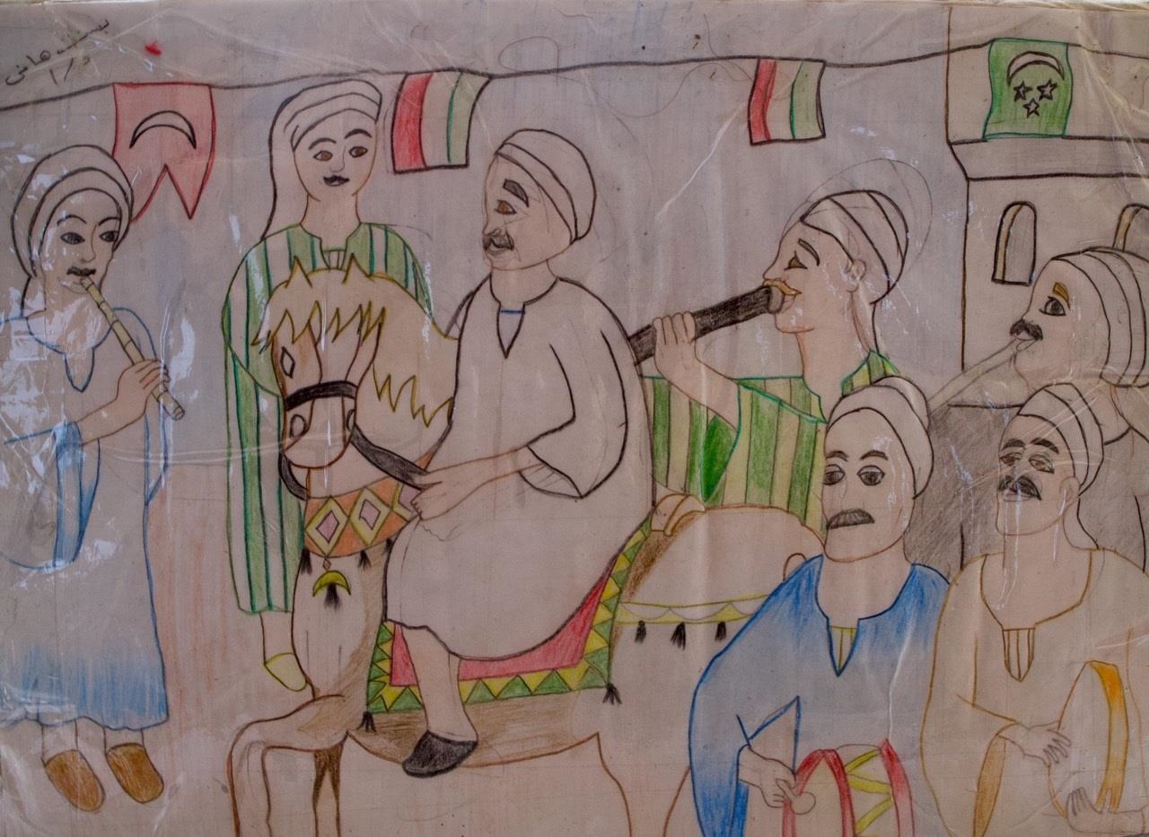 selbst gemaltes Bild ägyptischer Musiker (Foto: Mahaba School, Kairo)