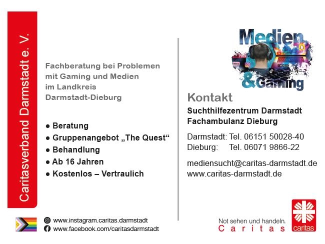 Projekt zur Reduktion des Medienkonsums des Suchthilfezentrums des Caritasverbandes Darmstadt (Design Social-Media-Team des Caritasverbandes Darmstadt)