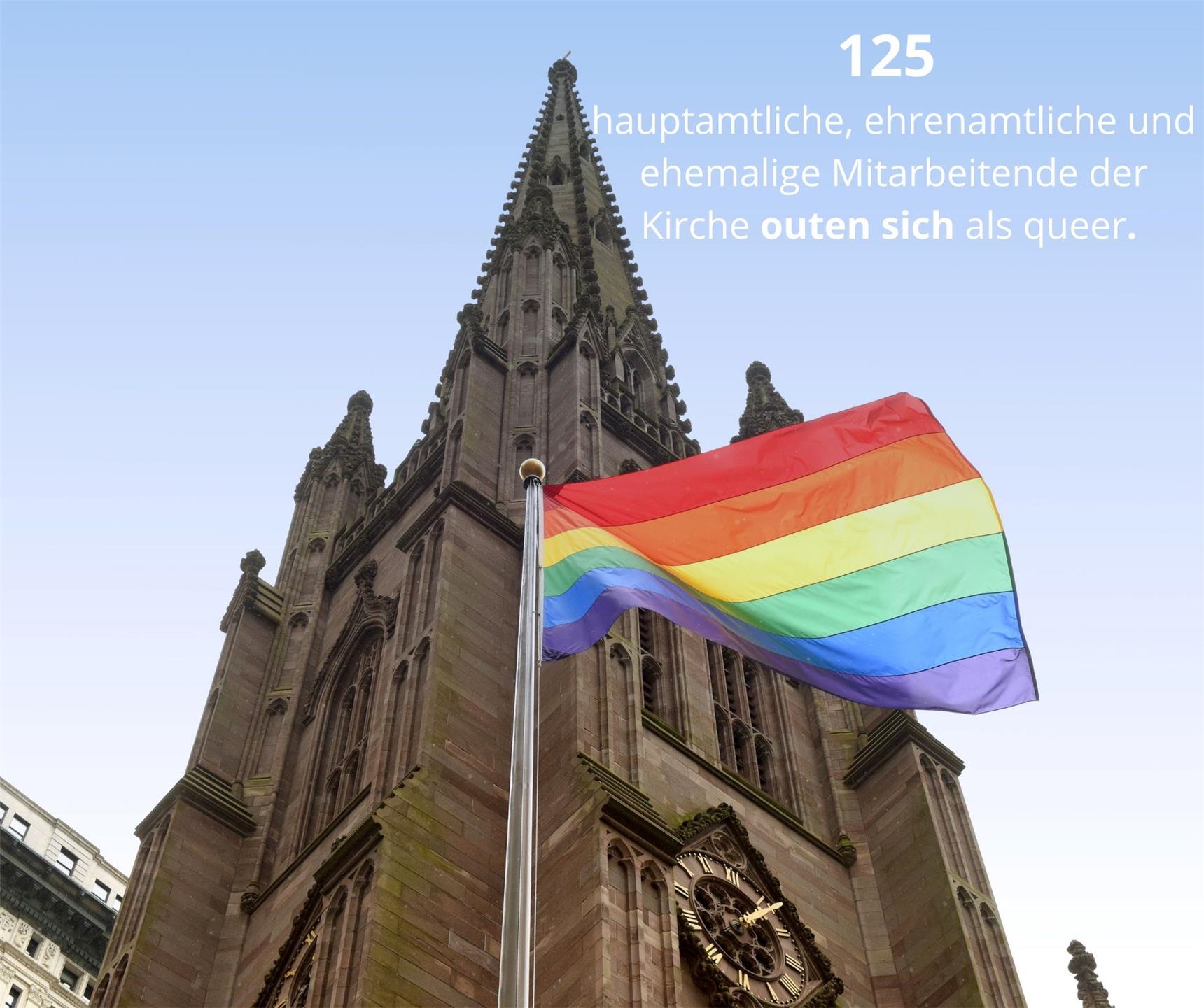 Kirche und Regenbogen (Collage: SkF)