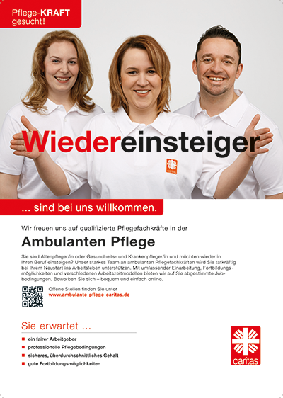 Plakatmotiv Wiedereinsteiger zur Kampagne Pflege-KRAFT gesucht! 