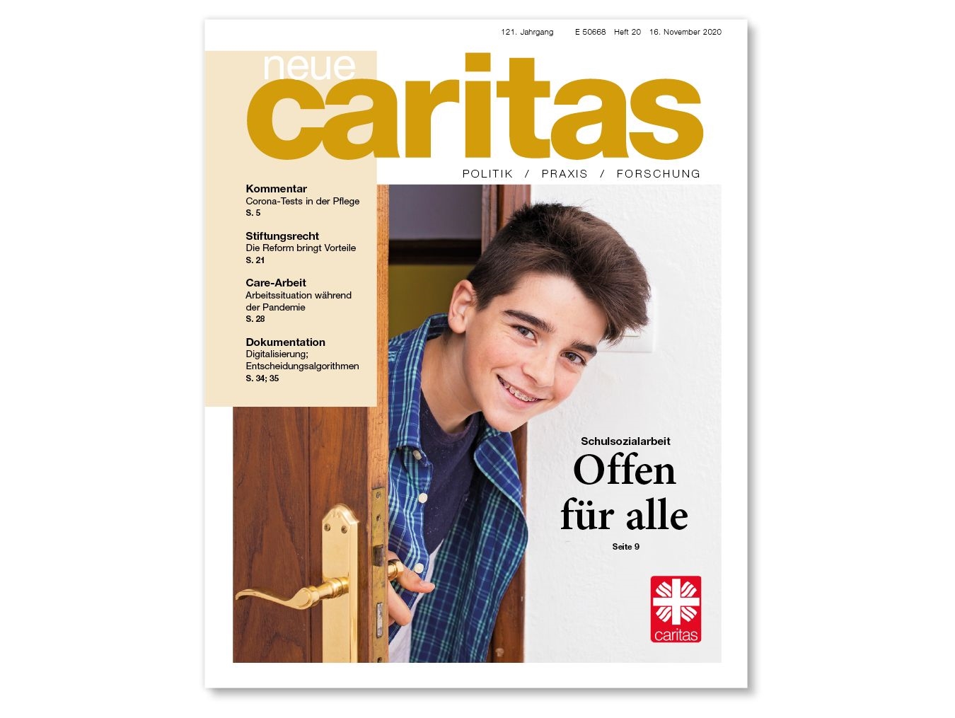 Das Cover der Zeitschrift Neue Caritas Print (Heft 16/2018)