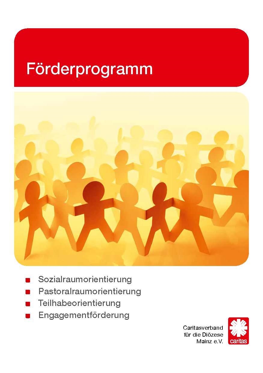 Flyer zum Förderprogramm Sozialraumorientierung, Pastoralraumorientierung, Teilhabeorientierung, Engagementförderung
