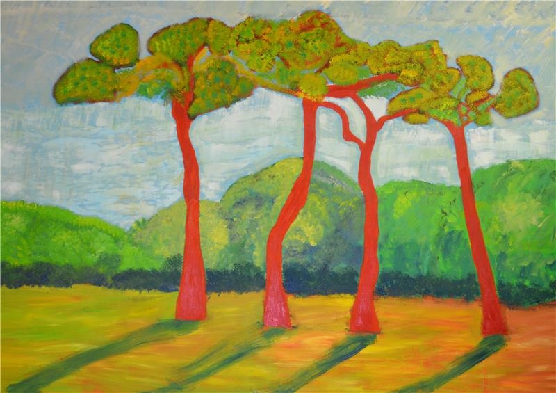 002 - Surekha Morian - Tropische Bäume - 150 x 210 (Caritas Konstanz)