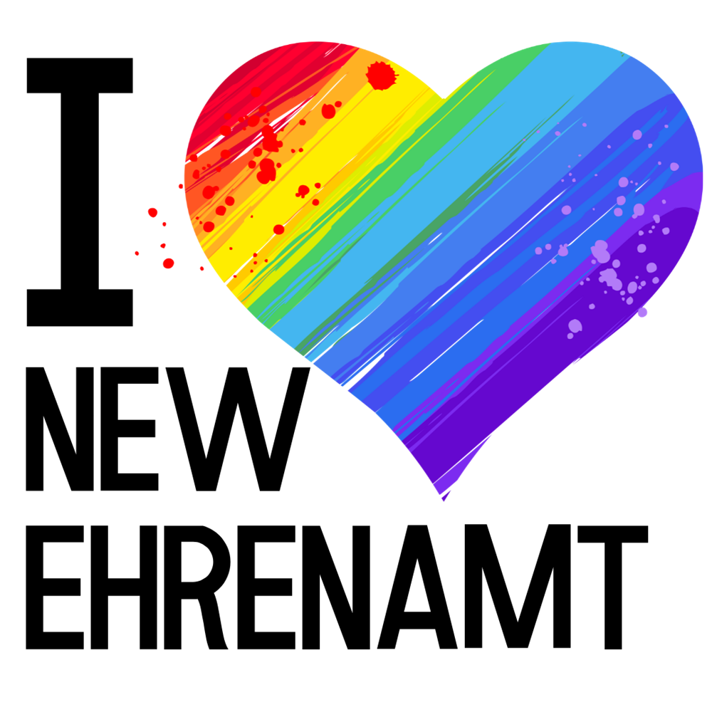 Logo mit buntem Herz I love New Ehrenamt