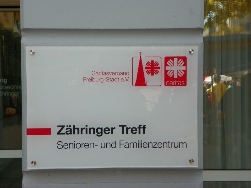 Eingangsschild am "Zähringer Treff" (DCV kbö)