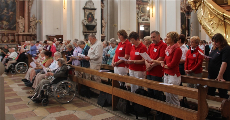 Helfer und Gäste feierten im Passauer Dom St. Stephan gemeinsam einen feierlichen Gottesdienst. (burcom Regensburg)