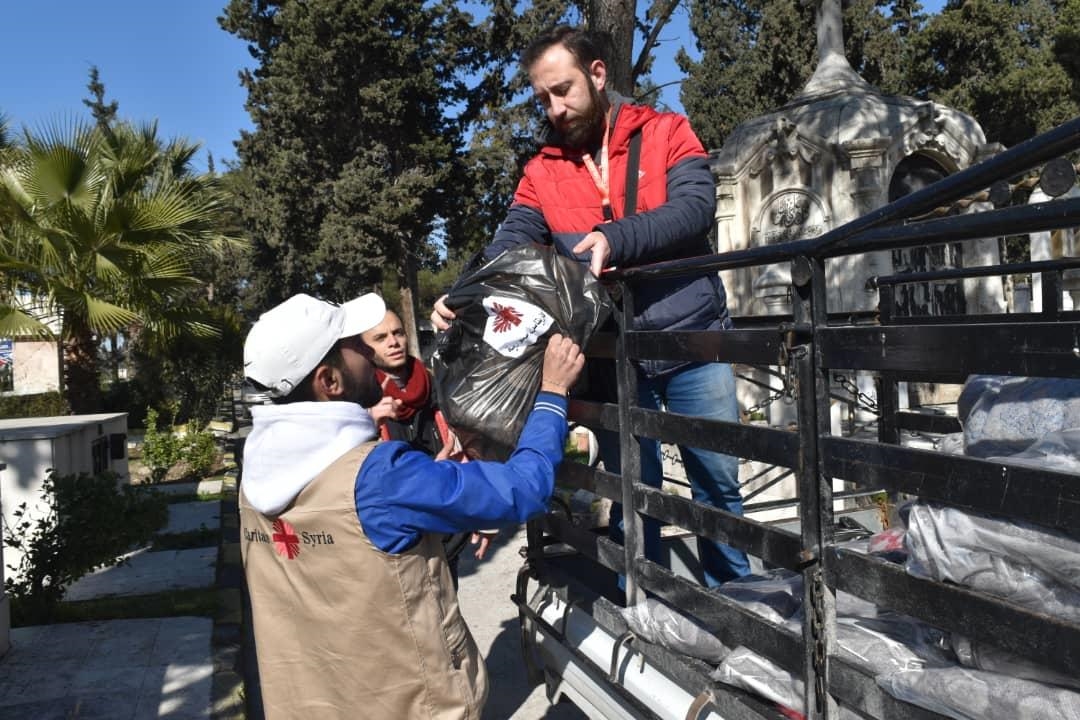 Aleppo: Hilfsgüterverteilung von Caritas Syrien nach dem Erdbeben (Foto: Caritas Syrien)