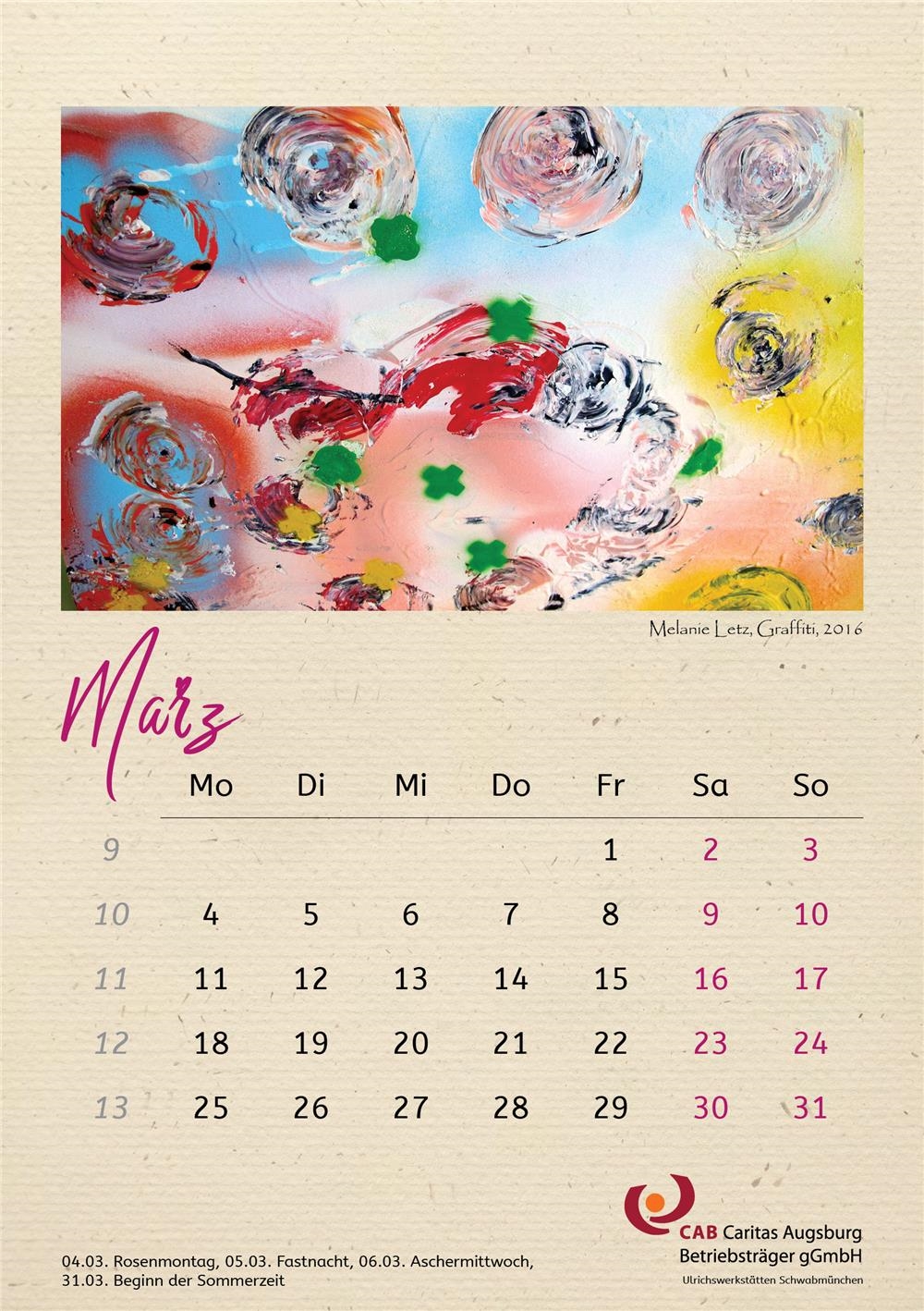 Kunstkalender 2019 März 