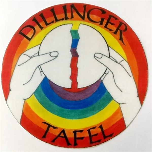 Symbol Dillinger Tafel Hände brechen Brot