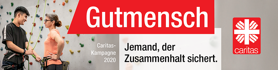 Header Gutmensch Motiv Klettern - 945x240 mit Logo
