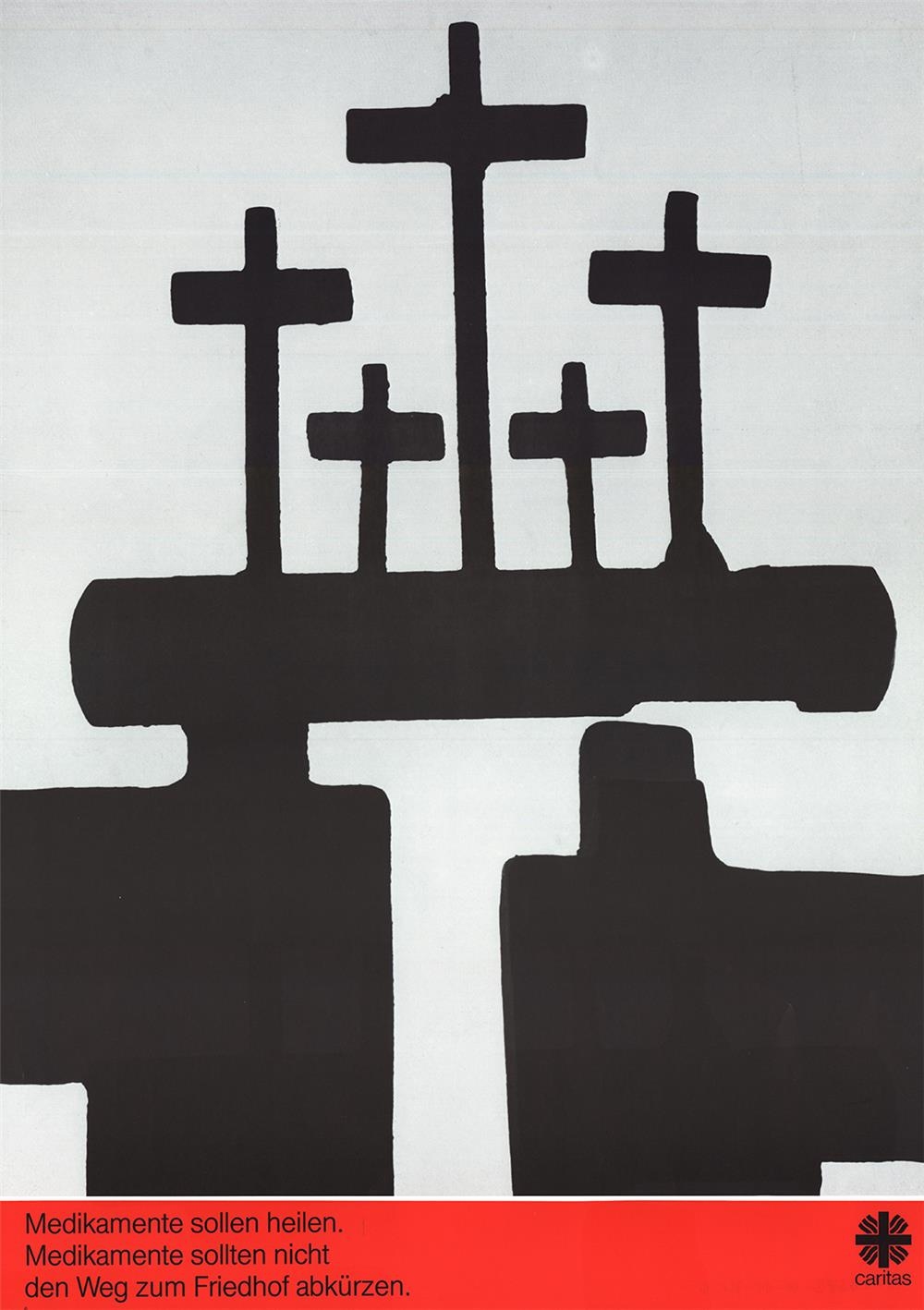 medikamente. Poster der Drogenberatung der Caritas (1980) (Deutscher Caritasverband e. V.)