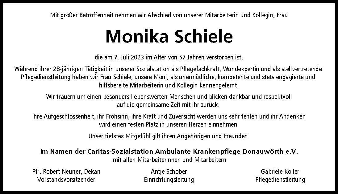 Nachruf Monika Schiele