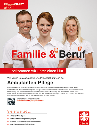 Plakatmotiv Familie & Beruf zur Kampagne Pflege-KRAFT gesucht! 