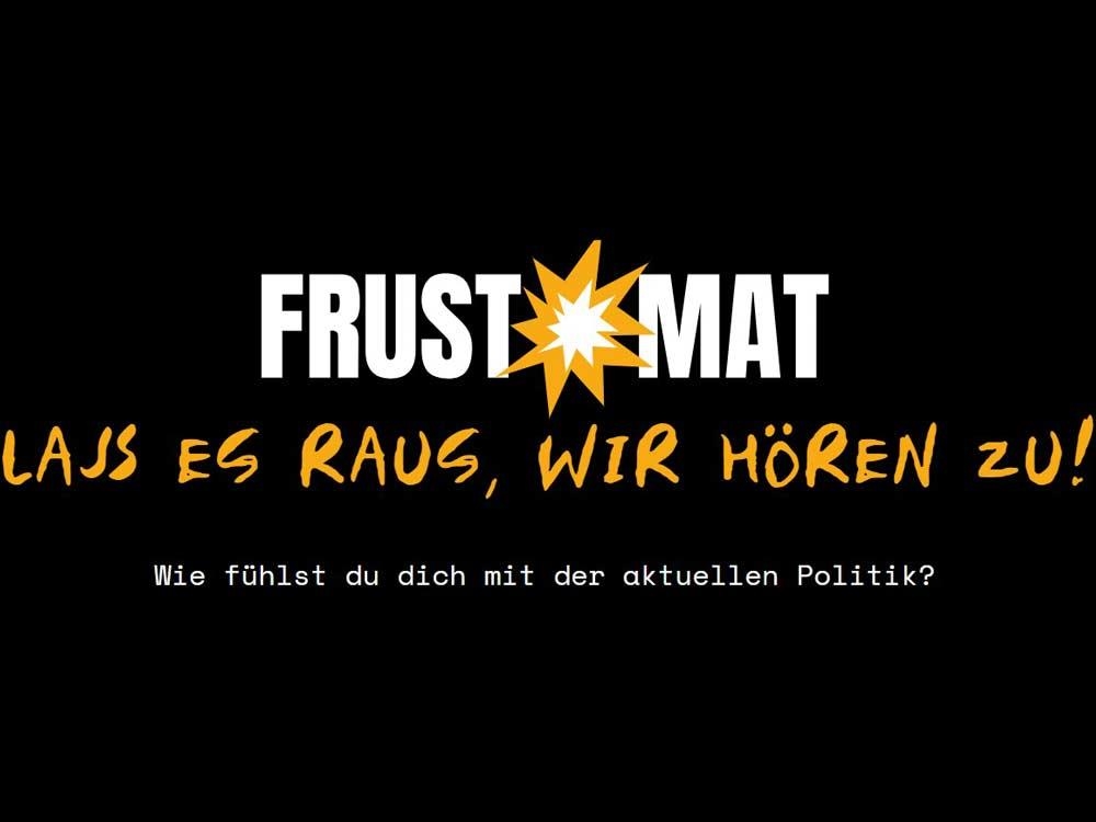 Logo des Frustomat - Hier kann man seine Unzufriedenheit mit der Politik lassen