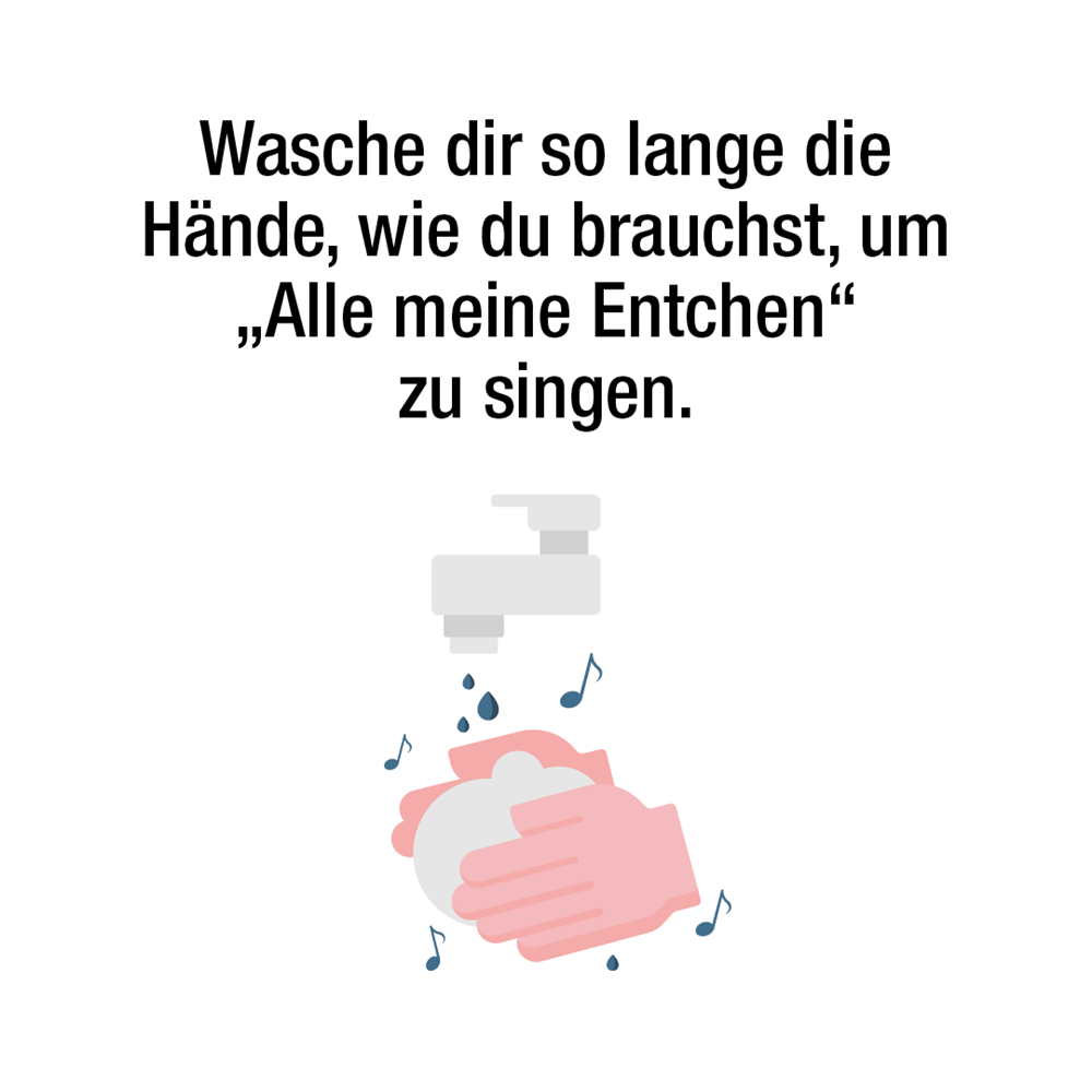 Grafik-Motiv Hände waschen und Leben retten (Deutscher Caritasverband e. V.)