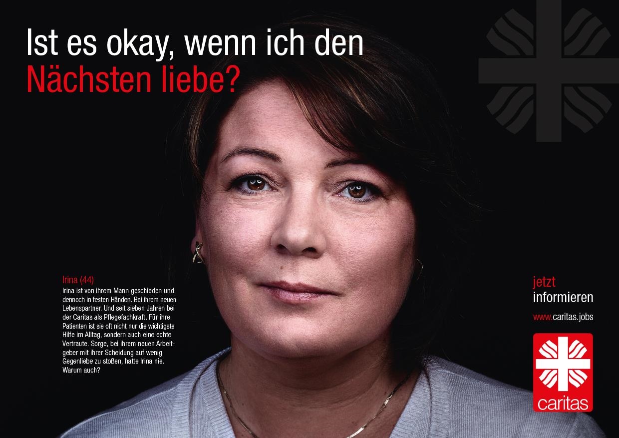 Plakat der Kampagne Caritas zeigt Gesicht (Caritas Osnabrück)