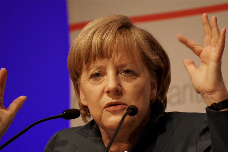 Kanzlerin Merkel bei ihrer Rede  (Marc Boos)