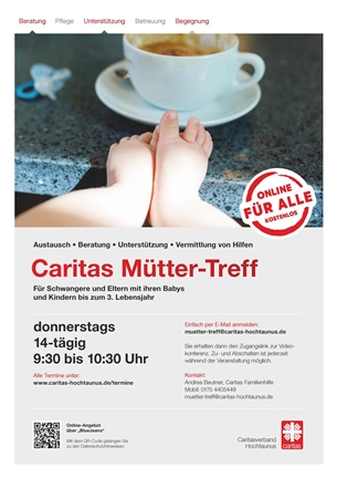 Das Plakat zum Online-Angebot des Caritas Mütter-Treffs / (c) Zentralmassiv