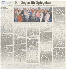 Bild des PNP-Artikels "Ein Segen für Spiegelau" / alle Rechte Passauer Neuen Presse/Christa und Willi Steger