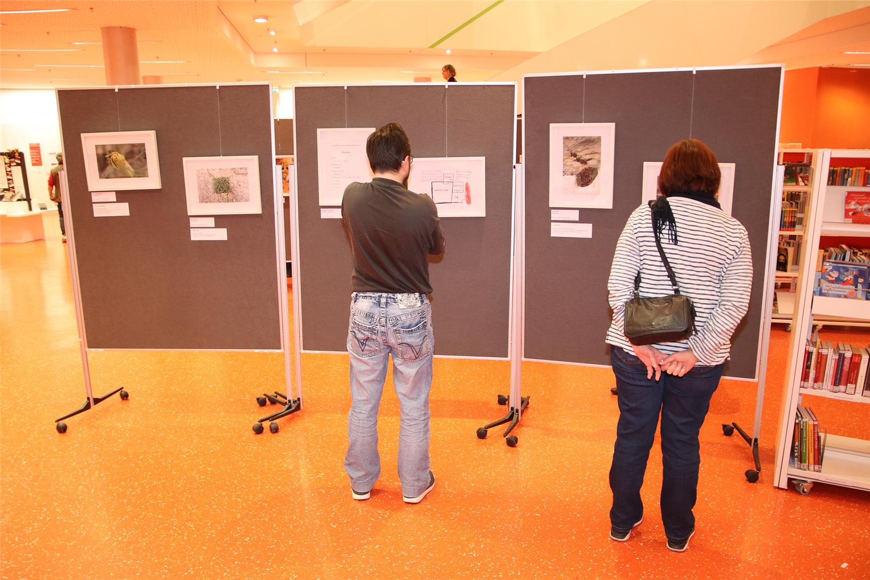 Besucher betrachten Bilder der Ausstellung (Bernhard Gattner)