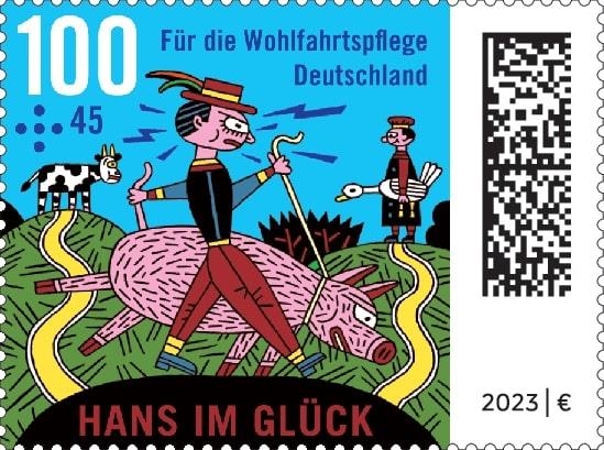 Wohlfahrtsmarken 2023 - 100 Cent (Gestaltung: Prof. Henning Wagenbreth, Berlin)