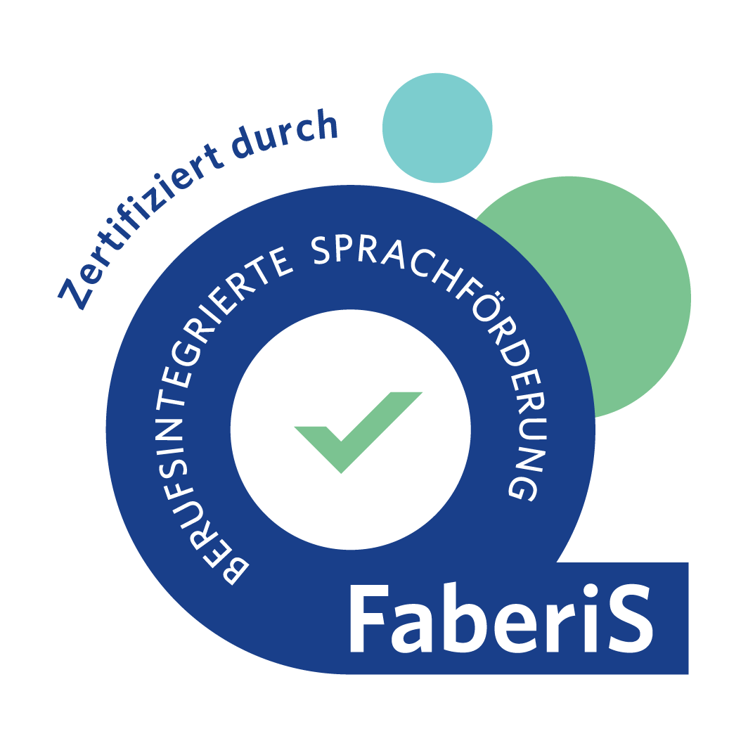 Siegel "Zertifiziert durch FaberiS - berufsintegrierte Sprachförderung