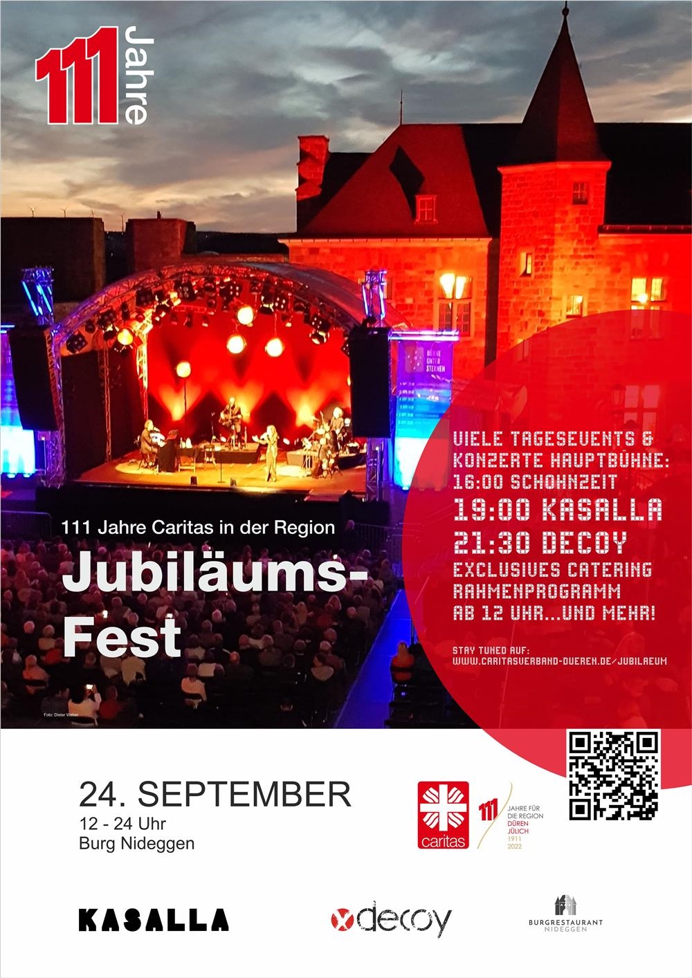Veranstaltungplakat Jubiläumsfest 111 Jahre Caritas (Foto von Dieter Weber, Stadt Nideggen)