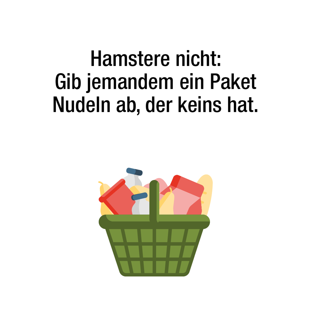 Grafik-Motiv Nicht Hamstern – Teilen (Deutscher Caritasverband e. V.)