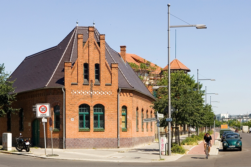 Alter Schlachthof, Perspektivische Gebäudeansicht  in der Eldenaer Straße 