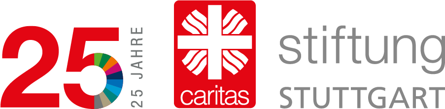 Logo der Caritas Stiftung und die Zahl 25