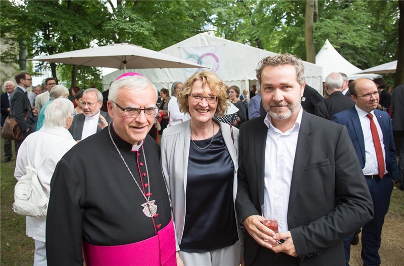 Erzbischof Koch, Verwaltungsdirektorin Heidelinde Elstner und Bürgermeister Sören Benn
