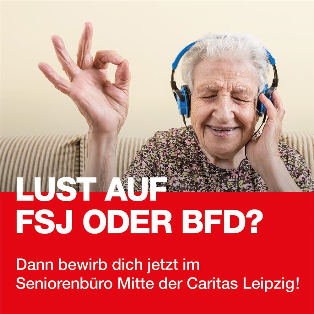 Lust auf FSJ oder BWD? Dann bewirb dich jetzt im Seniorenbüro Mitte der Caritas Leipzig.