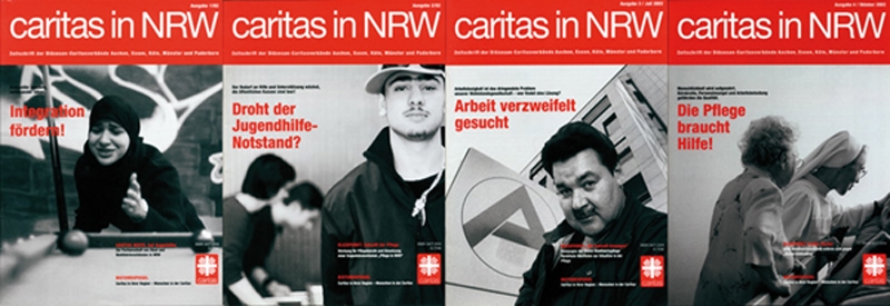 Banner zum Jahrgang 2002 der Zeitschrift "Caritas in NRW"