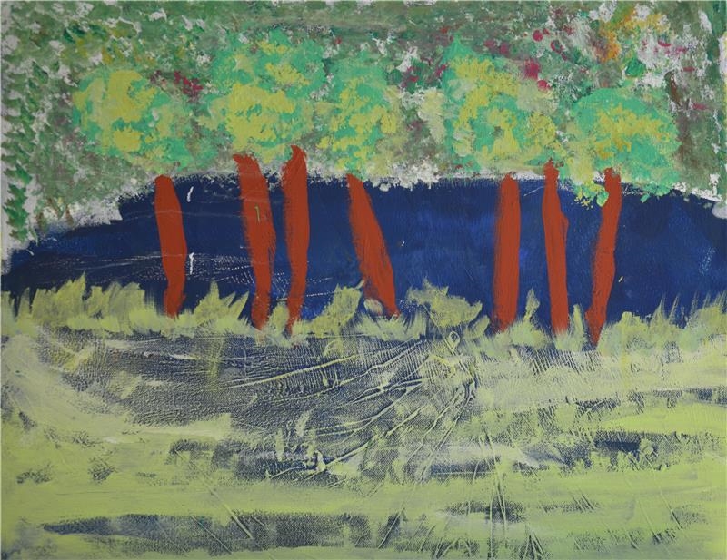 023 - Andrea Fuchs - Frühlingsbäume - 50 x 60 (Caritas Konstanz)