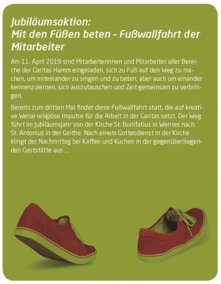 Ein Paar rote Schuhe mit weißen Schnürbändern die das Gehen abbilden (Caritas Hamm)