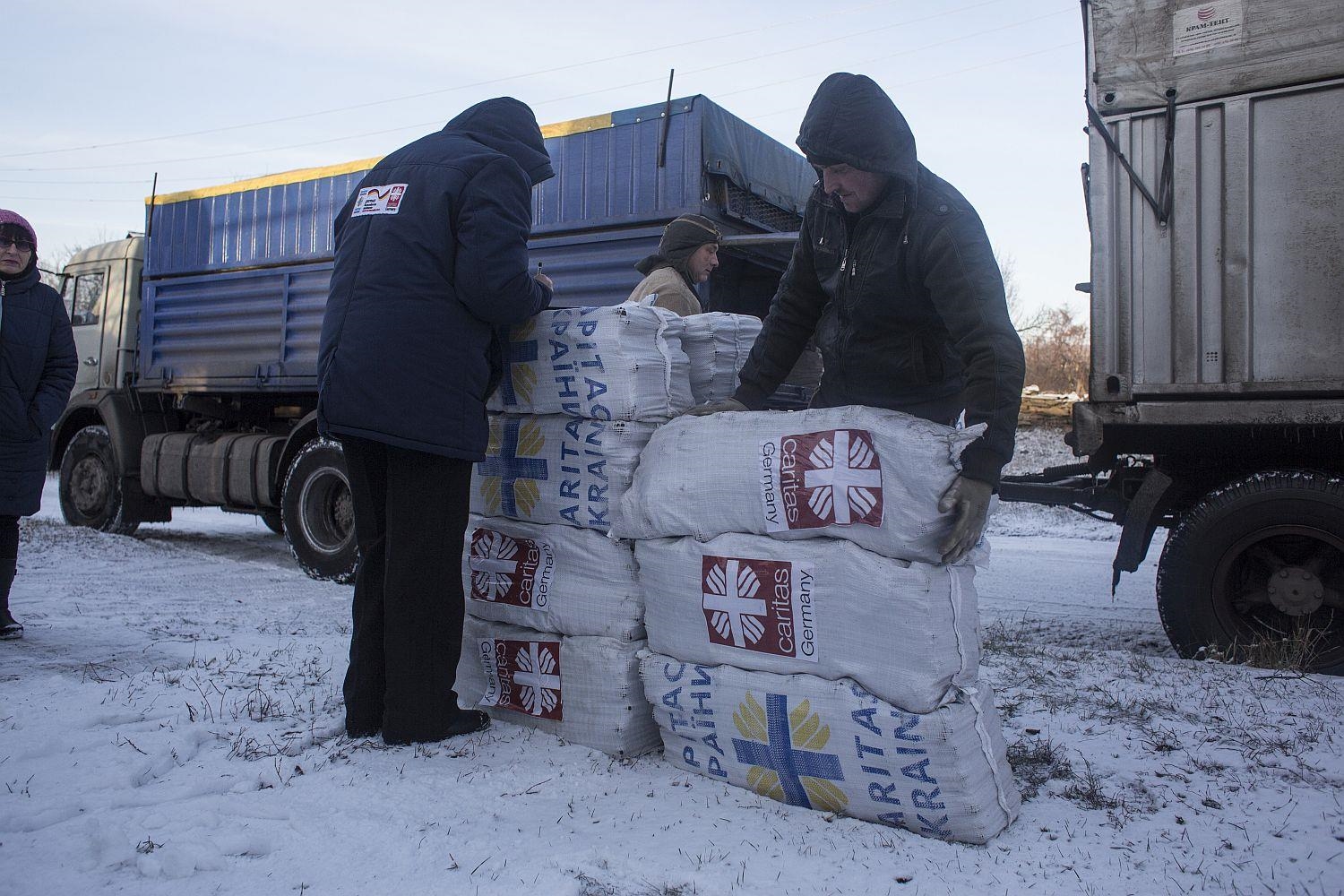 Versorgungstruck der Caritas Ukraine