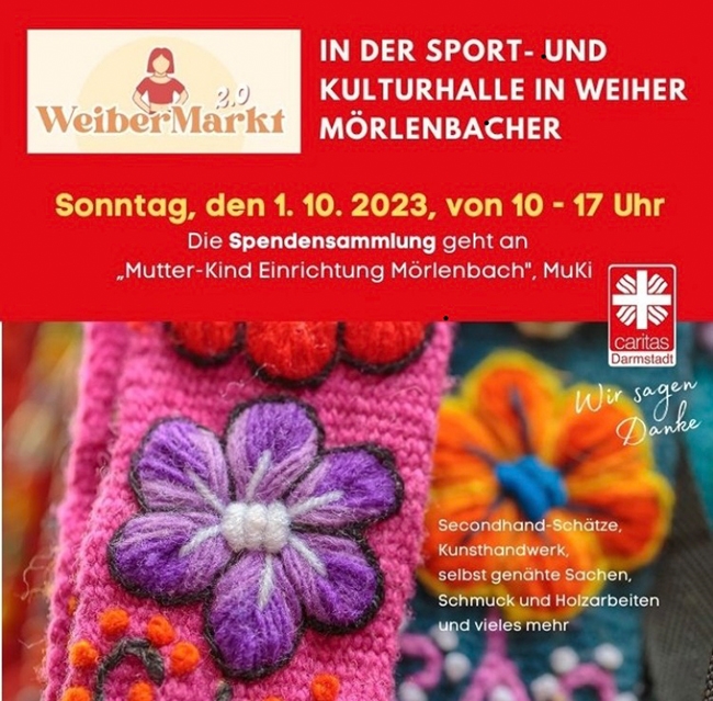 Plakat zum Weibermarkt (Caritasverband Darmstadt e. V.)