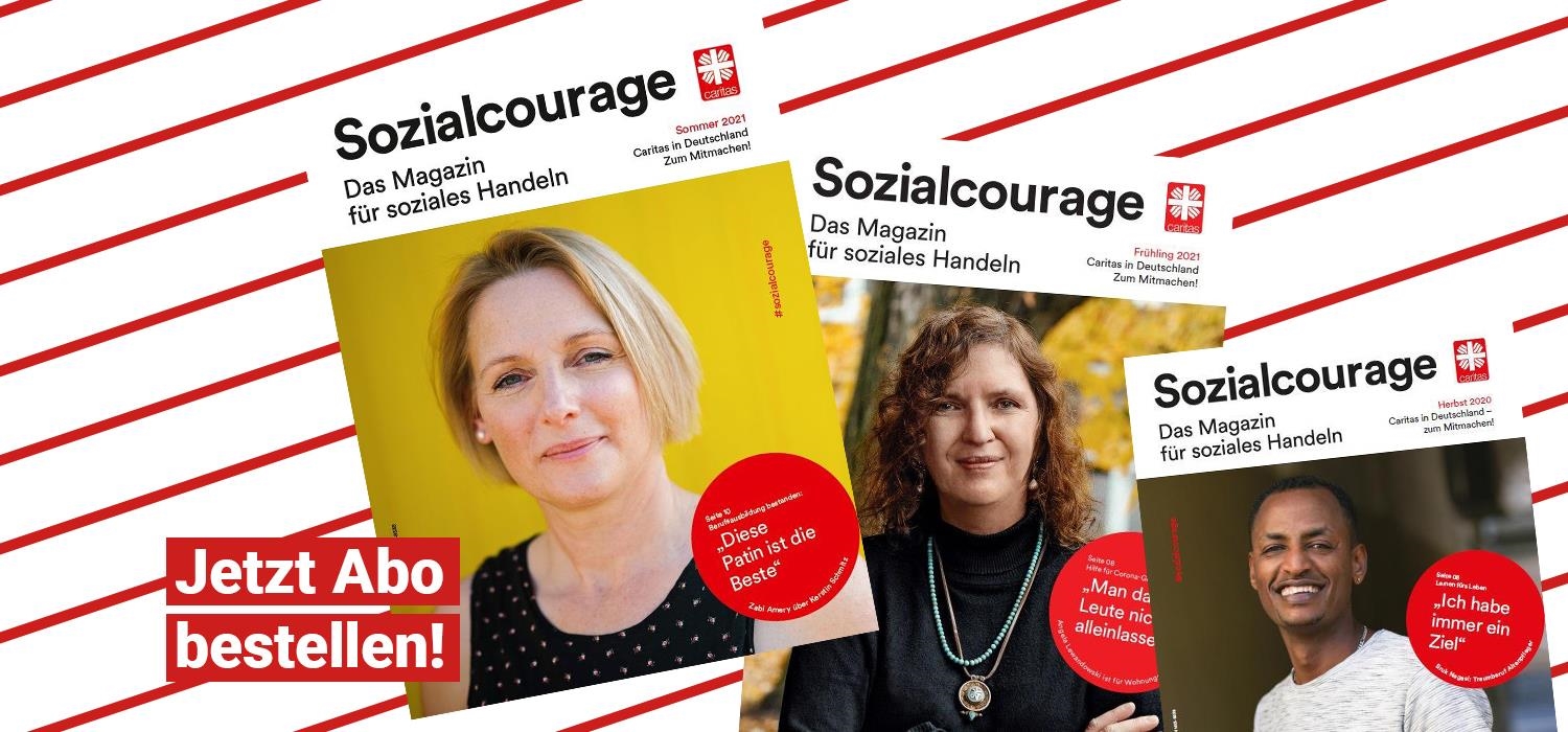 Zwei Cover des Magazins Sozialcourage